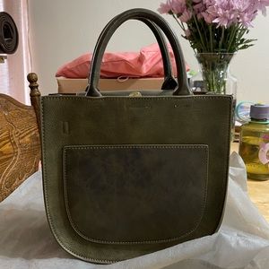 Anthropologie green leather purse.
